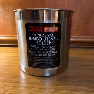 Oggi Stainless Steel Jumbo Utensil Holder - 7" Utensil Caddy  Weighted Base NEW!